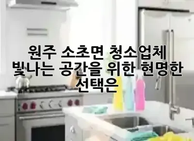 원주 소초면 청소업체, 빛나는 공간을 위한 현명한 선택은? ✨
