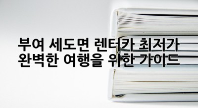 부여 세도면 렌터카 최저가: 완벽한 여행을 위한 가이드