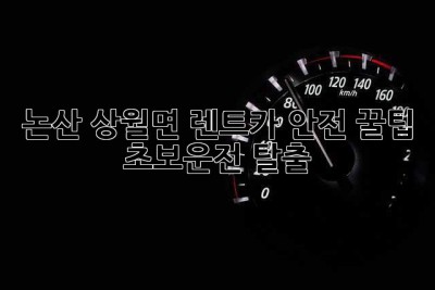 논산 상월면 렌트카 안전 꿀팁 🚗💨 초보운전 탈출!