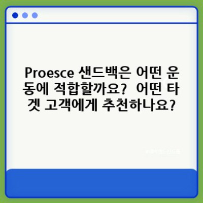 Proesce 샌드백: 당신의 운동 목표 달성을 위한 최고의 파트너