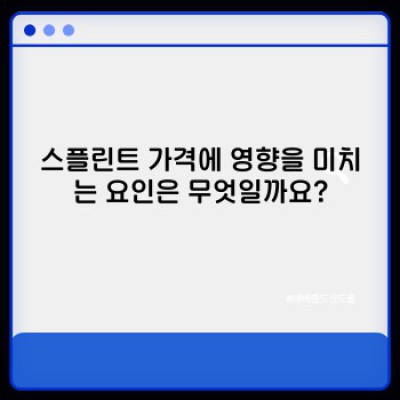 스플린트가격: 종류별 비용 비교 & 합리적인 선택 가이드