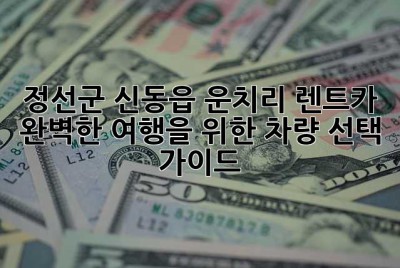 정선군 신동읍 운치리 렌트카: 완벽한 여행을 위한 차량 선택 가이드