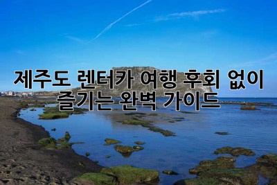 제주도 렌터카 여행, 후회 없이 즐기는 완벽 가이드!