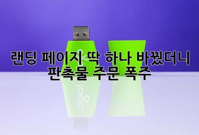 랜딩 페이지 딱 하나 바꿨더니 판촉물 주문 폭주! 🤫