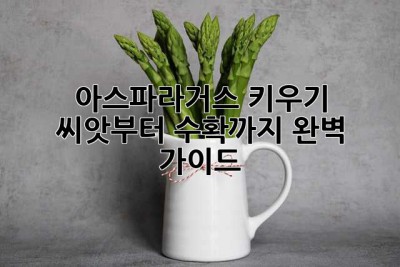 아스파라거스 키우기: 씨앗부터 수확까지 완벽 가이드